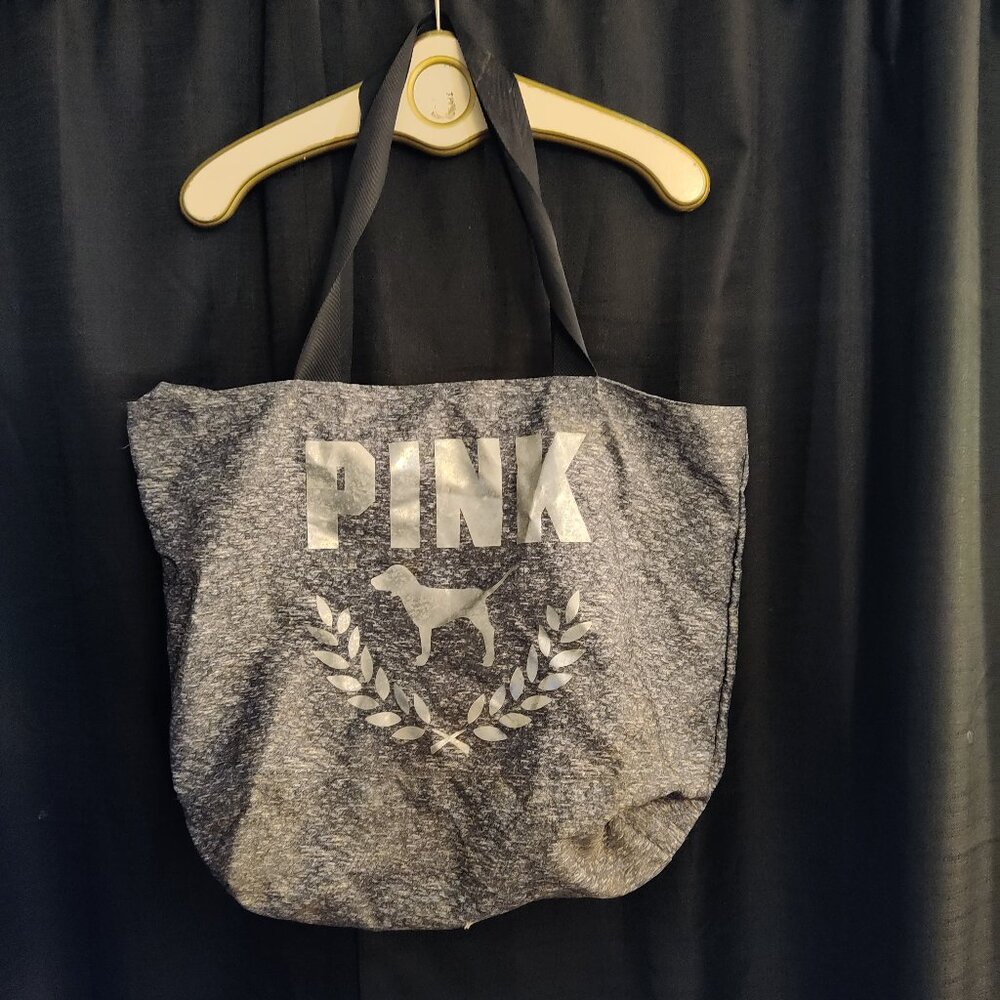 Victoria’s Secret Pink Gray Tote Bag Carry Bag Beach Bag